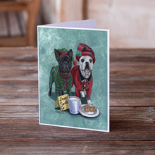 Load image into Gallery viewer, French Bulldog Christmas PJs Greeting Cards -  Blank Note Cards – 8-Pack of Artist-Designed Cards with Envelopes