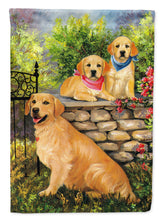 Load image into Gallery viewer, Golden Retriever At the Gate Flag Canvas House Size PPP3101CHF