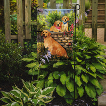 Load image into Gallery viewer, Golden Retriever At the Gate Garden Flag – Decorative Outdoor Yard Flag PPP3101GF