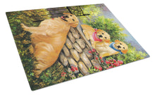 Load image into Gallery viewer, Golden Retriever At the Gate Glass Cutting Boards – Durable, Decorative Kitchen Art Large PPP3101LCB