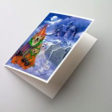 Load image into Gallery viewer, Golden Retriever Halloween Greeting Cards -  Blank Note Cards – 8-Pack of Artist-Designed Cards with Envelopes