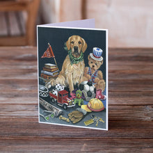 Load image into Gallery viewer, Golden Retriever Toys Greeting Cards -  Blank Note Cards – 8-Pack of Artist-Designed Cards with Envelopes