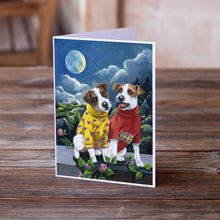 Load image into Gallery viewer, Jack Russell Terrier Moon Phase Greeting Cards -  Blank Note Cards – 8-Pack of Artist-Designed Cards with Envelopes