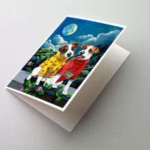 Load image into Gallery viewer, Jack Russell Terrier Moon Phase Greeting Cards -  Blank Note Cards – 8-Pack of Artist-Designed Cards with Envelopes