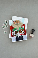 Load image into Gallery viewer, Jack Russell Christmas Santa Greeting Cards -  Blank Note Cards – 8-Pack of Artist-Designed Cards with Envelopes