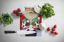 Load image into Gallery viewer, Jack Russell Christmas Santa Glass Cutting Boards – Durable, Decorative Kitchen Art Large PPP3108LCB