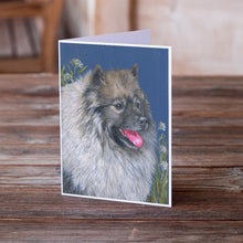Load image into Gallery viewer, Keeshond Greeting Cards -  Blank Note Cards – 8-Pack of Artist-Designed Cards with Envelopes