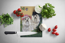 Load image into Gallery viewer, Maltese Mr &amp; Mrs Glass Cutting Boards – Durable, Decorative Kitchen Art Large PPP3112LCB