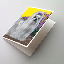 Load image into Gallery viewer, Maltese Patio Princess Greeting Cards -  Blank Note Cards – 8-Pack of Artist-Designed Cards with Envelopes