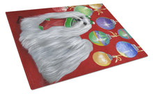 Load image into Gallery viewer, Maltese Christmas Stocking Stuffer Glass Cutting Boards – Durable, Decorative Kitchen Art Large PPP3114LCB