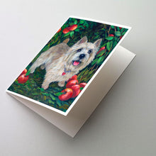 Load image into Gallery viewer, Norwich Terrier Apple Grove Greeting Cards -  Blank Note Cards – 8-Pack of Artist-Designed Cards with Envelopes
