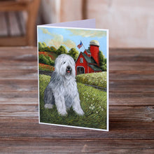 Load image into Gallery viewer, Old English Sheepdog Heaven Greeting Cards -  Blank Note Cards – 8-Pack of Artist-Designed Cards with Envelopes