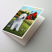 Load image into Gallery viewer, Old English Sheepdog Heaven Greeting Cards -  Blank Note Cards – 8-Pack of Artist-Designed Cards with Envelopes