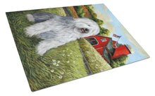 Load image into Gallery viewer, Old English Sheepdog Heaven Glass Cutting Boards – Durable, Decorative Kitchen Art Large PPP3119LCB