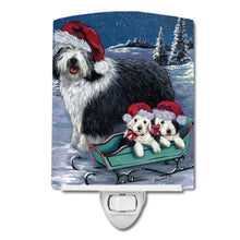 Load image into Gallery viewer, Old English Sheepdog Christmas Snow Ceramic Night Light PPP3120CNL