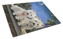 Load image into Gallery viewer, Westie Moonlight Stroll Glass Cutting Boards – Durable, Decorative Kitchen Art Large PPP3122LCB