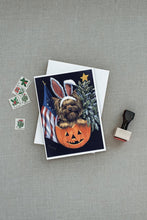 Load image into Gallery viewer, Yorkie for All Seasons Greeting Cards -  Blank Note Cards – 8-Pack of Artist-Designed Cards with Envelopes