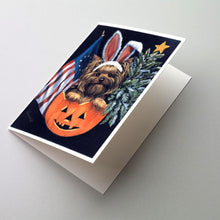 Load image into Gallery viewer, Yorkie for All Seasons Greeting Cards -  Blank Note Cards – 8-Pack of Artist-Designed Cards with Envelopes