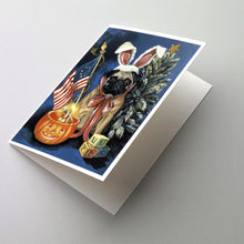 Load image into Gallery viewer, Pug for All Seasons Greeting Cards -  Blank Note Cards – 8-Pack of Artist-Designed Cards with Envelopes