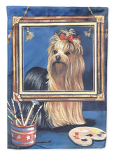 Load image into Gallery viewer, Yorkie Pretty as a Picture Garden Flag – Decorative Outdoor Yard Flag PPP3126GF