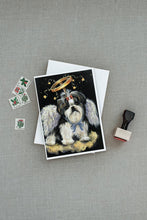 Load image into Gallery viewer, Shih Tzu Christmas Angel Greeting Cards -  Blank Note Cards – 8-Pack of Artist-Designed Cards with Envelopes