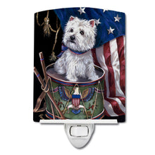 Load image into Gallery viewer, Westie Little Drummer Boy USA Ceramic Night Light PPP3129CNL