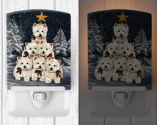 Load image into Gallery viewer, Westie Christmas Family Tree Ceramic Night Light PPP3130CNL