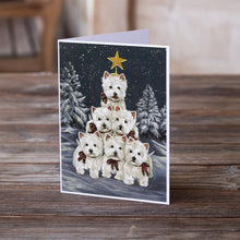 Load image into Gallery viewer, Westie Christmas Family Tree Greeting Cards -  Blank Note Cards – 8-Pack of Artist-Designed Cards with Envelopes