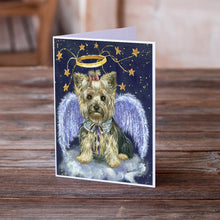 Load image into Gallery viewer, Yorkie Christmas Family Tree Greeting Cards -  Blank Note Cards – 8-Pack of Artist-Designed Cards with Envelopes