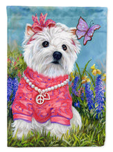 Load image into Gallery viewer, Westie Springtime Flag Canvas House Size PPP3132CHF