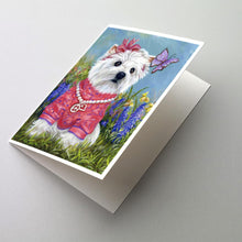 Load image into Gallery viewer, Westie Springtime Greeting Cards -  Blank Note Cards – 8-Pack of Artist-Designed Cards with Envelopes