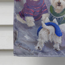 Load image into Gallery viewer, Westie Snowpeople Flag Canvas House Size PPP3135CHF