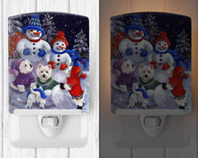 Load image into Gallery viewer, Westie Snowpeople Ceramic Night Light PPP3135CNL
