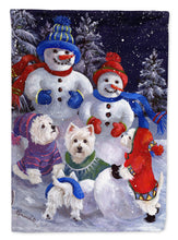 Load image into Gallery viewer, Westie Snowpeople Garden Flag – Decorative Outdoor Yard Flag PPP3135GF