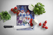 Load image into Gallery viewer, Westie Snowpeople Glass Cutting Boards – Durable, Decorative Kitchen Art Large PPP3135LCB