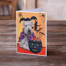 Load image into Gallery viewer, Wheaten Terrier Halloween Greeting Cards -  Blank Note Cards – 8-Pack of Artist-Designed Cards with Envelopes
