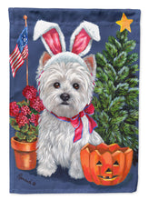 Load image into Gallery viewer, Westie for All Seasons Flag Canvas House Size PPP3137CHF
