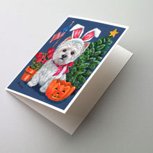 Load image into Gallery viewer, Westie for All Seasons Greeting Cards -  Blank Note Cards – 8-Pack of Artist-Designed Cards with Envelopes
