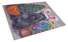 Load image into Gallery viewer, Scottish Terrier Scottie for All Seasons Glass Cutting Boards – Durable, Decorative Kitchen Art Large PPP3138LCB