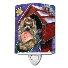 Load image into Gallery viewer, Yorkie Christmas Letter to Santa Ceramic Night Light PPP3140CNL