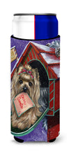 Load image into Gallery viewer, Yorkie Christmas Letter to Santa  Hugger for slim cans PPP3140MUK