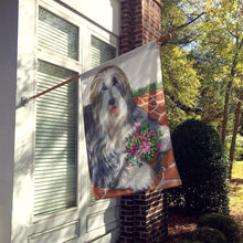 Load image into Gallery viewer, Bearded Collie Pot of Roses Flag Canvas House Size PPP3141CHF