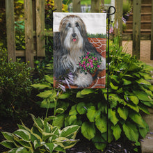 Load image into Gallery viewer, Bearded Collie Pot of Roses Garden Flag – Decorative Outdoor Yard Flag PPP3141GF