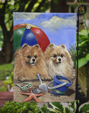 Load image into Gallery viewer, Pomeranian Beach Garden Flag – Decorative Outdoor Yard Flag PPP3145GF