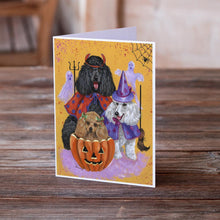 Load image into Gallery viewer, Poodle Halloween Greeting Cards -  Blank Note Cards – 8-Pack of Artist-Designed Cards with Envelopes