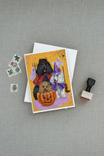 Load image into Gallery viewer, Poodle Halloween Greeting Cards -  Blank Note Cards – 8-Pack of Artist-Designed Cards with Envelopes