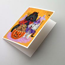 Load image into Gallery viewer, Poodle Halloween Greeting Cards -  Blank Note Cards – 8-Pack of Artist-Designed Cards with Envelopes