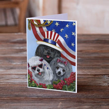 Load image into Gallery viewer, Poodle USA Greeting Cards -  Blank Note Cards – 8-Pack of Artist-Designed Cards with Envelopes