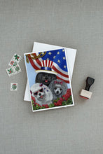 Load image into Gallery viewer, Poodle USA Greeting Cards -  Blank Note Cards – 8-Pack of Artist-Designed Cards with Envelopes