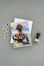 Load image into Gallery viewer, Pug Ahoy Sailor Greeting Cards -  Blank Note Cards – 8-Pack of Artist-Designed Cards with Envelopes